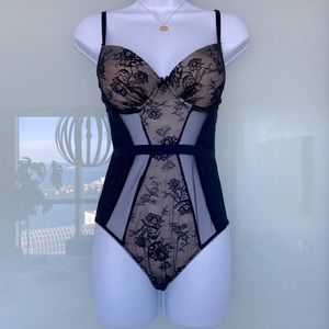 Black lingerie bodysuit